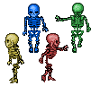 Mach-up of dyed skeletons, just to get an idea.