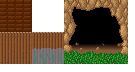 The current tileset, just six 32x32 tiles.