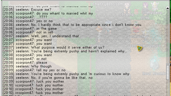 Screen shot of conversation