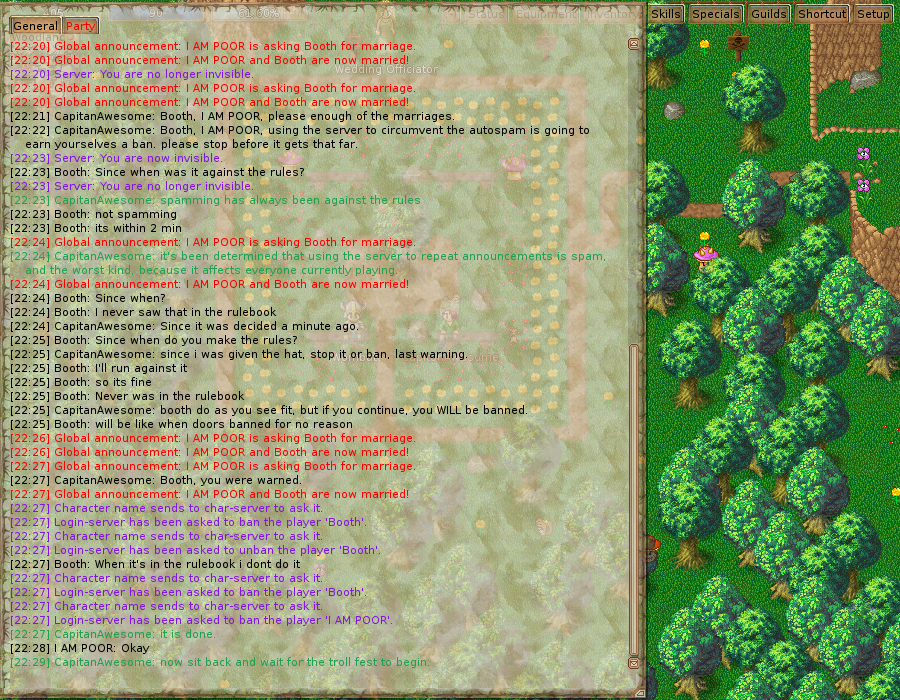 Booth &amp; I AM POOR being banned for server feature spam.