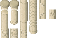 First attempts at columns details for the Ukar walls.