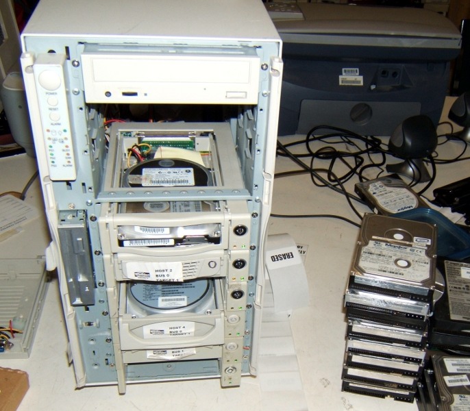 Hard drive overwriting machine. It makes sweet hard drive grinding sounds.