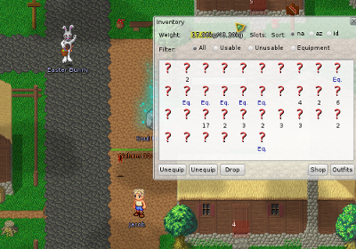 As you can see all items are unknown items and the player sprite is missing (Had to reduce filesize)