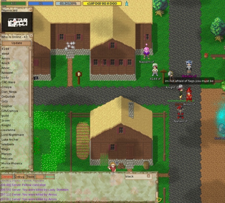 Amos has been following us repeatedly for a while now killing us in the Terranite Caves Us meaning my party and I. My name in the game is Josen I'm tired of this.